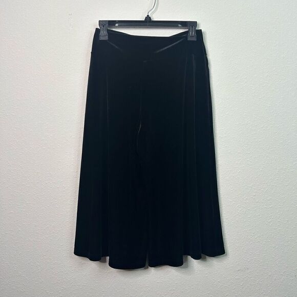 Style & Co Goth Velvet Witchy Wide Leg Pull On Velour Crop Pants Size M Petite - Picture 4 of 10